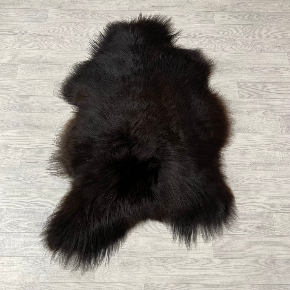 Lederstore IJslander schapenvacht zwart bruin 125x80cm XL