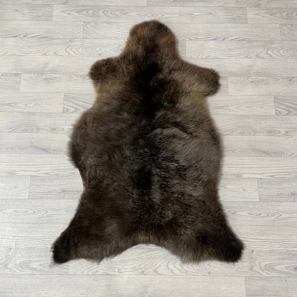 Lederstore Schapenvacht bruin grijs 110x75cm M