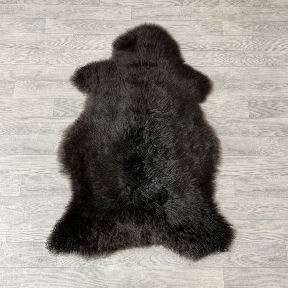 Lederstore Schapenvacht bruin grijs 115x80cm M