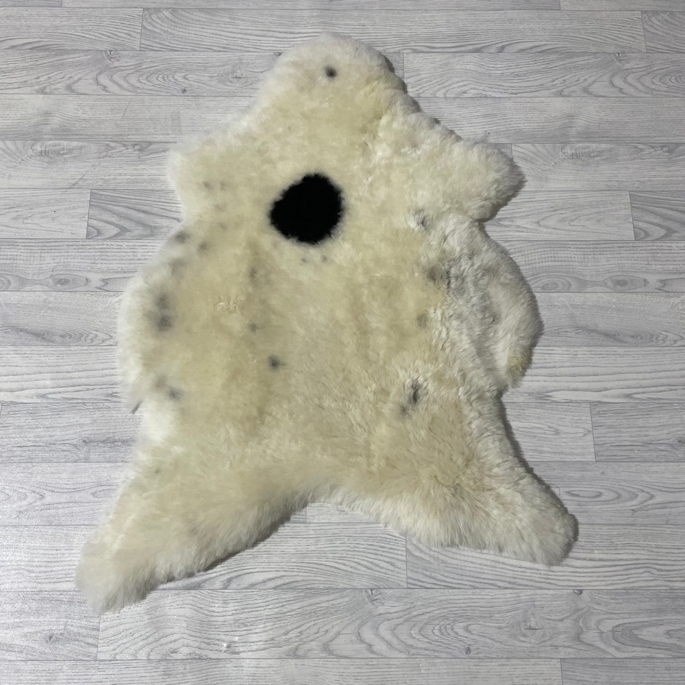 Lederstore Schapenvacht bruin wit creme 100x75cm