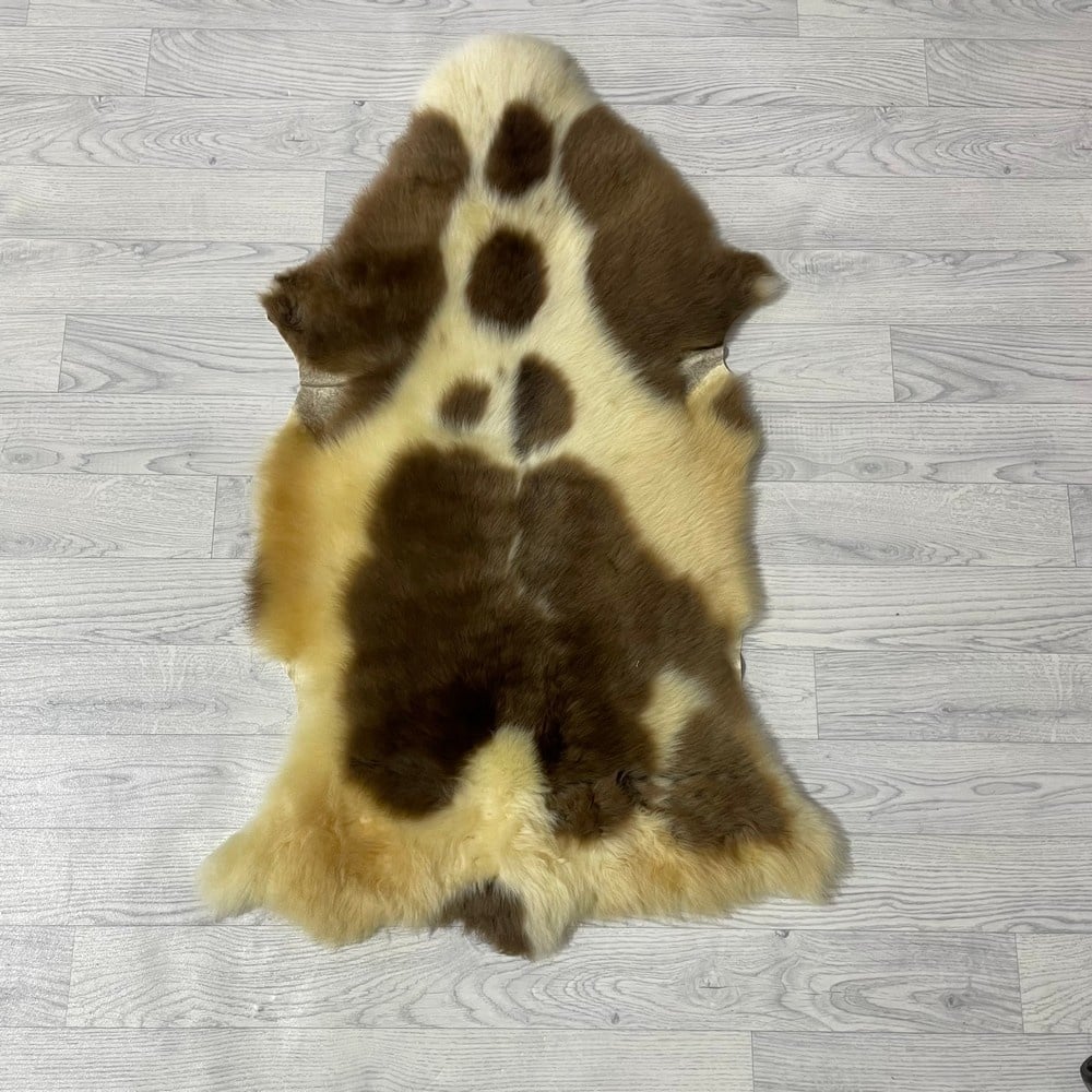 Lederstore Schapenvacht creme bruin 105x70cm