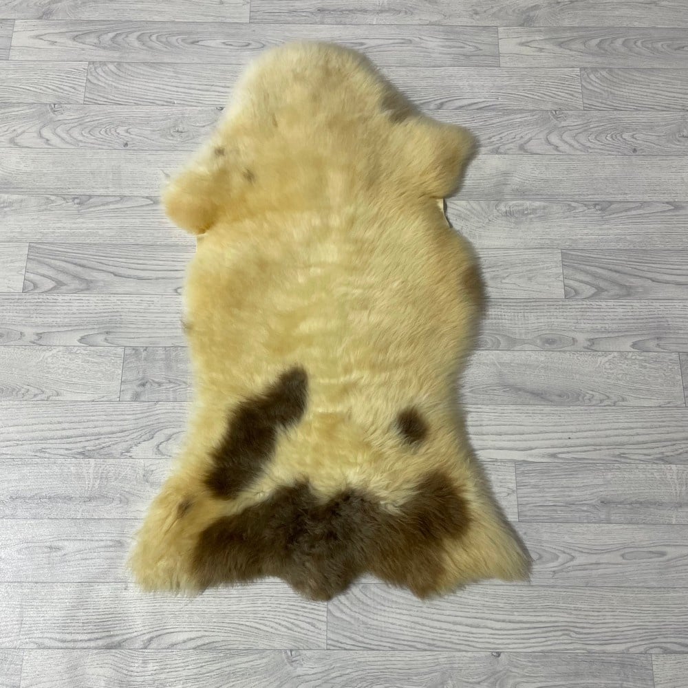Lederstore Schapenvacht creme bruin 105x60cm