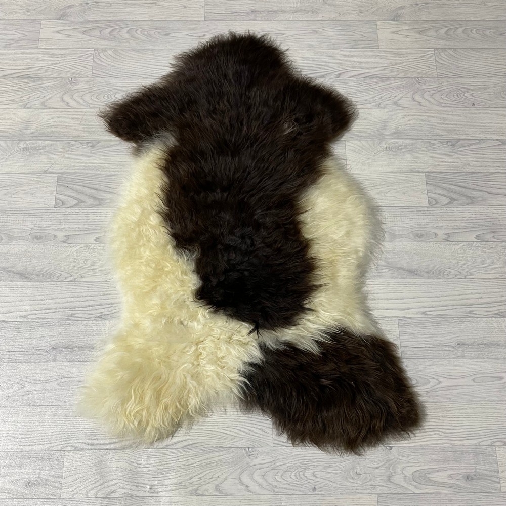 Lederstore Schapenvacht bruin creme 105x75cm