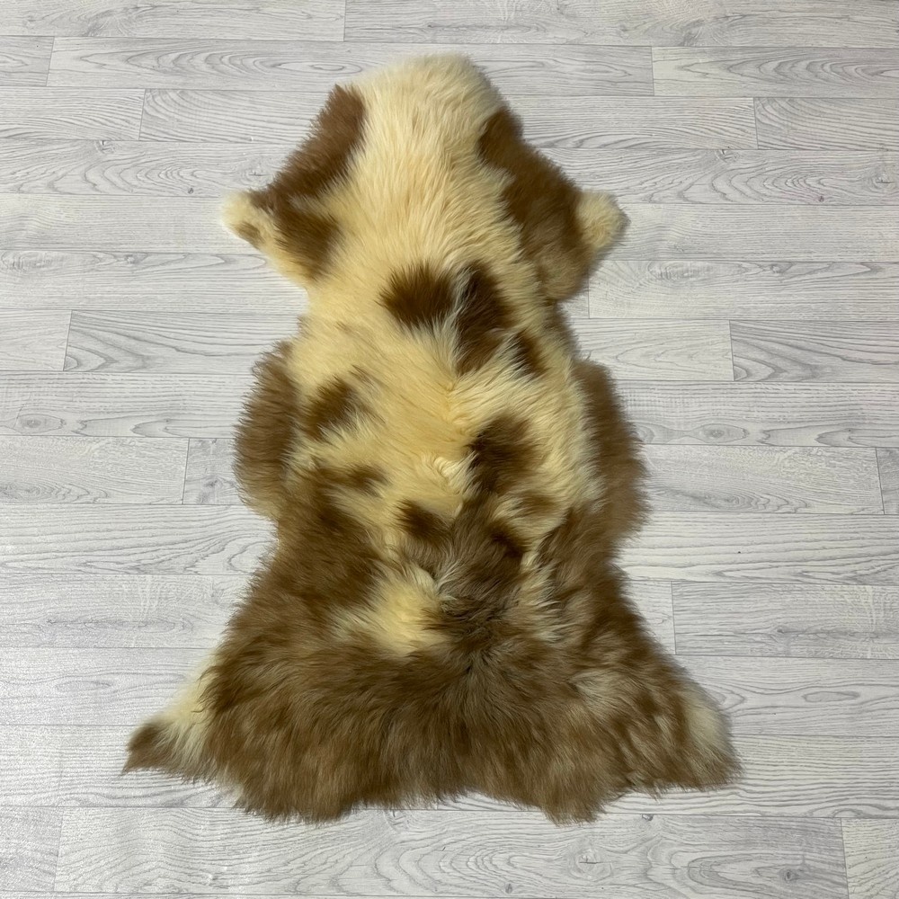 Lederstore Schapenvacht creme bruin 110x75cm