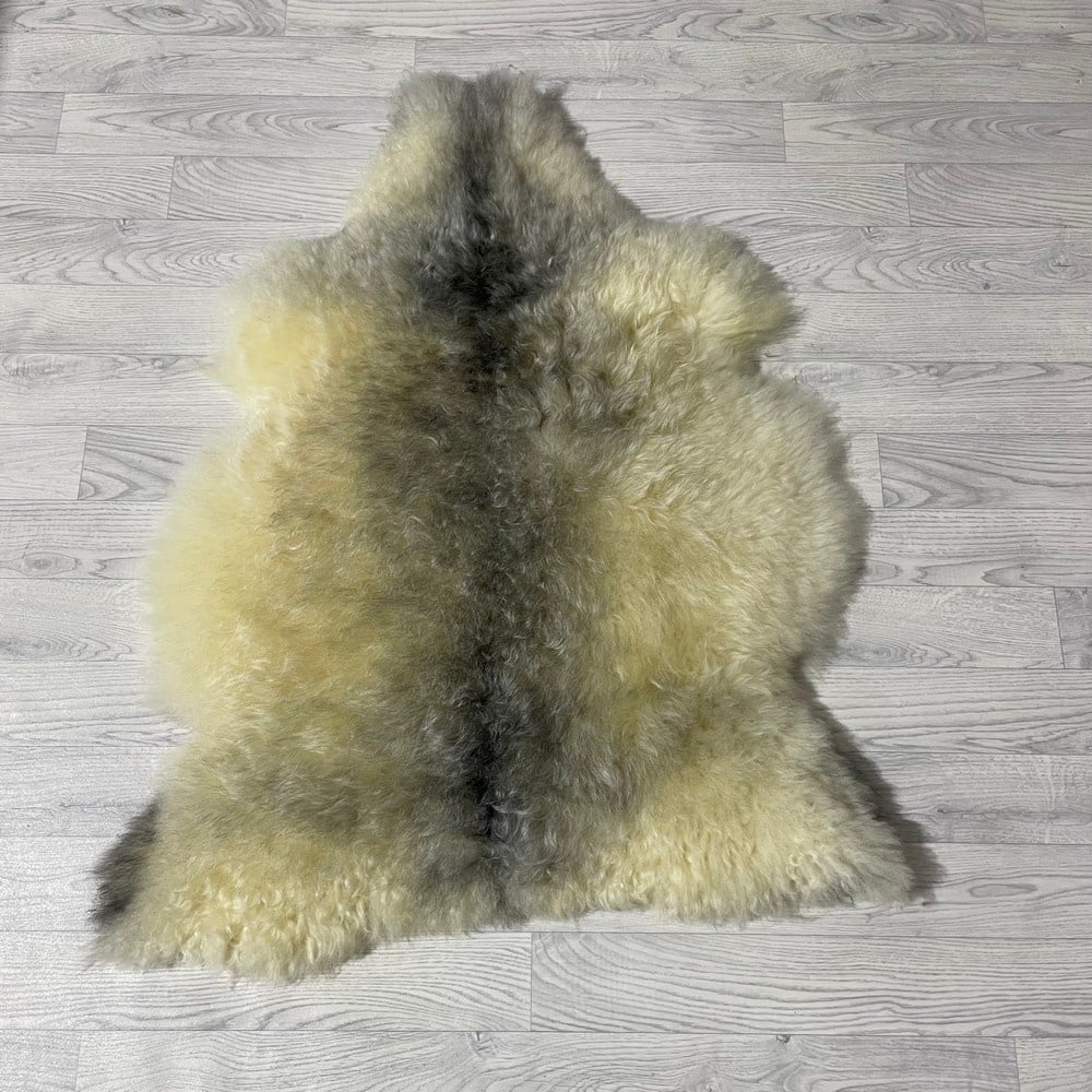 Lederstore Schapenvacht creme grijs 110x75cm
