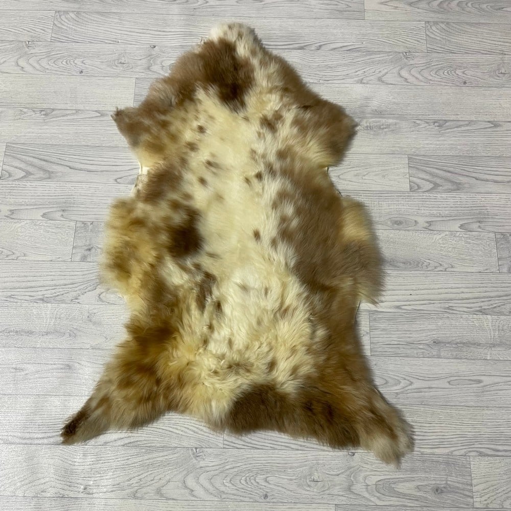 Lederstore Schapenvacht creme bruin 100x70cm