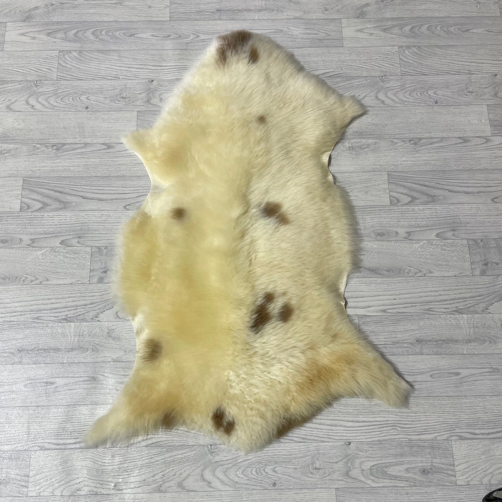 Lederstore Schapenvacht creme bruin 110x75cm