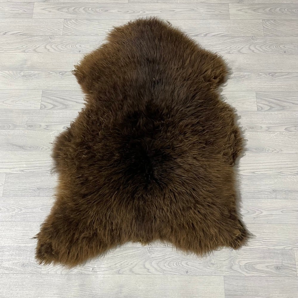 Lederstore Schapenvacht bruin 105x75cm