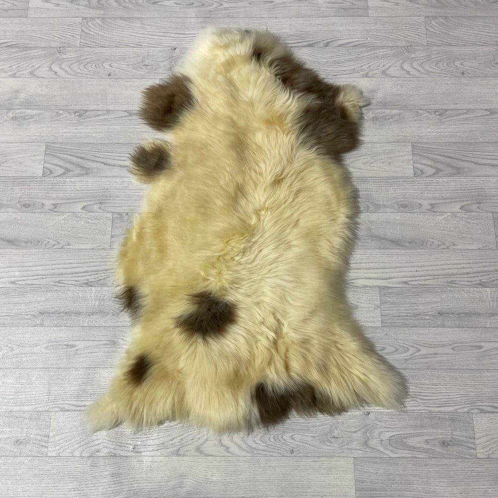 Lederstore Schapenvacht creme bruin 105x70cm