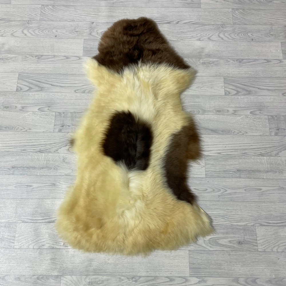 Lederstore Schapenvacht creme bruin 110x65cm