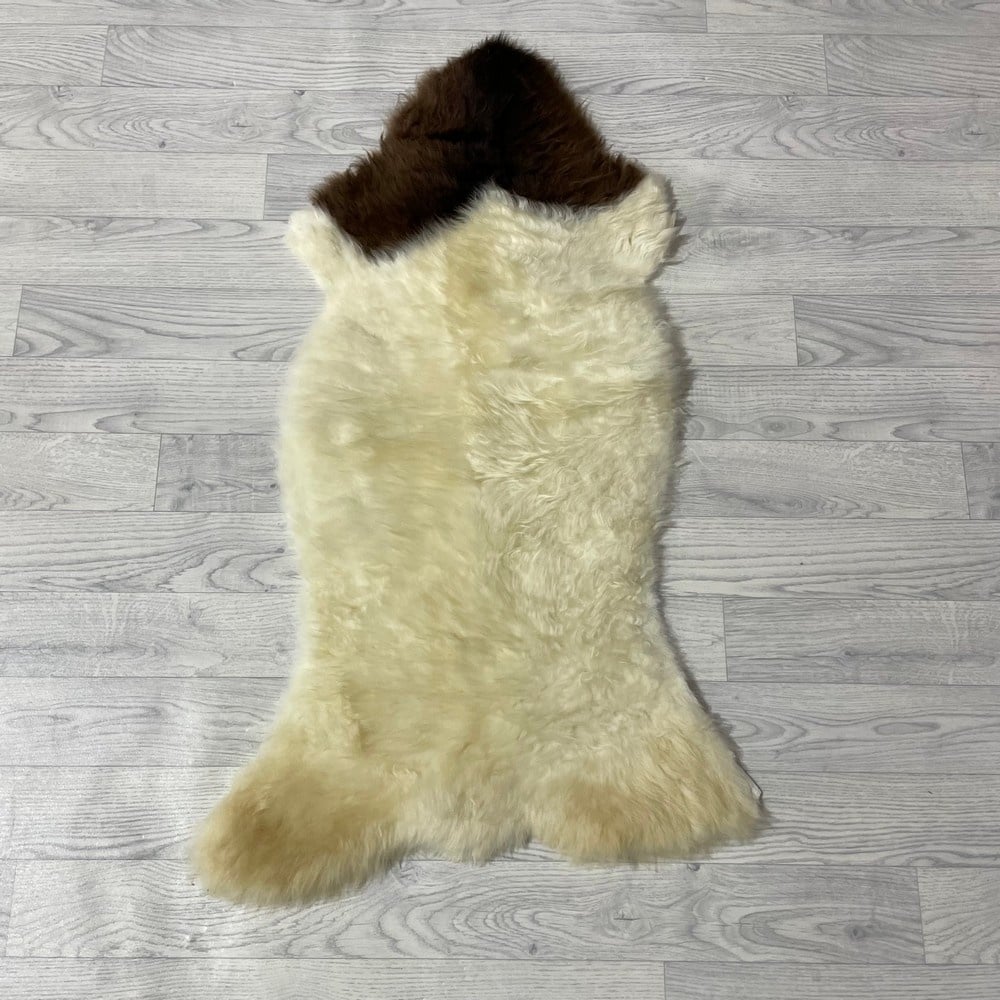 Lederstore Schapenvacht creme bruin 105x60cm