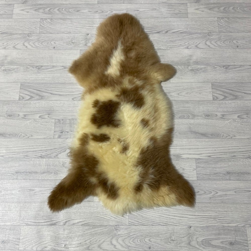 Lederstore Schapenvacht creme bruin 100x65cm