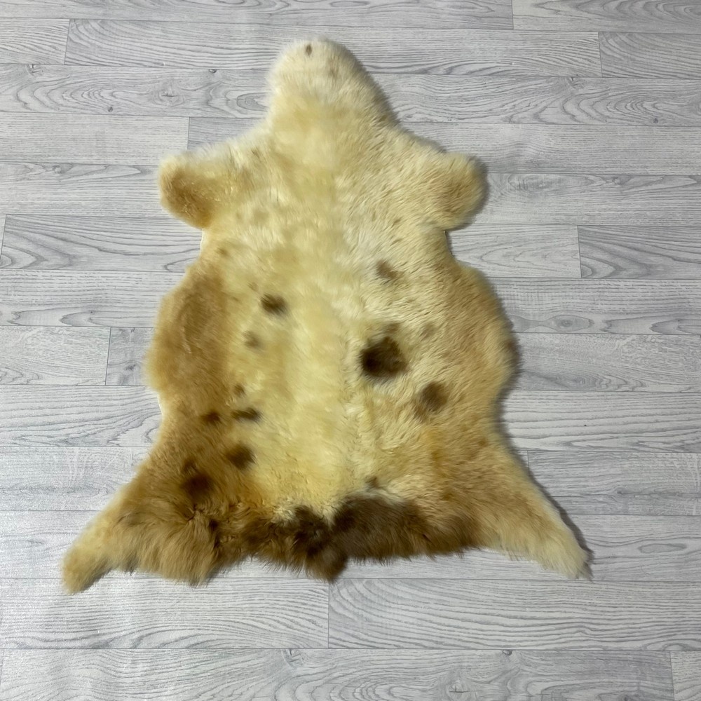 Lederstore Schapenvacht creme bruin 90x75cm