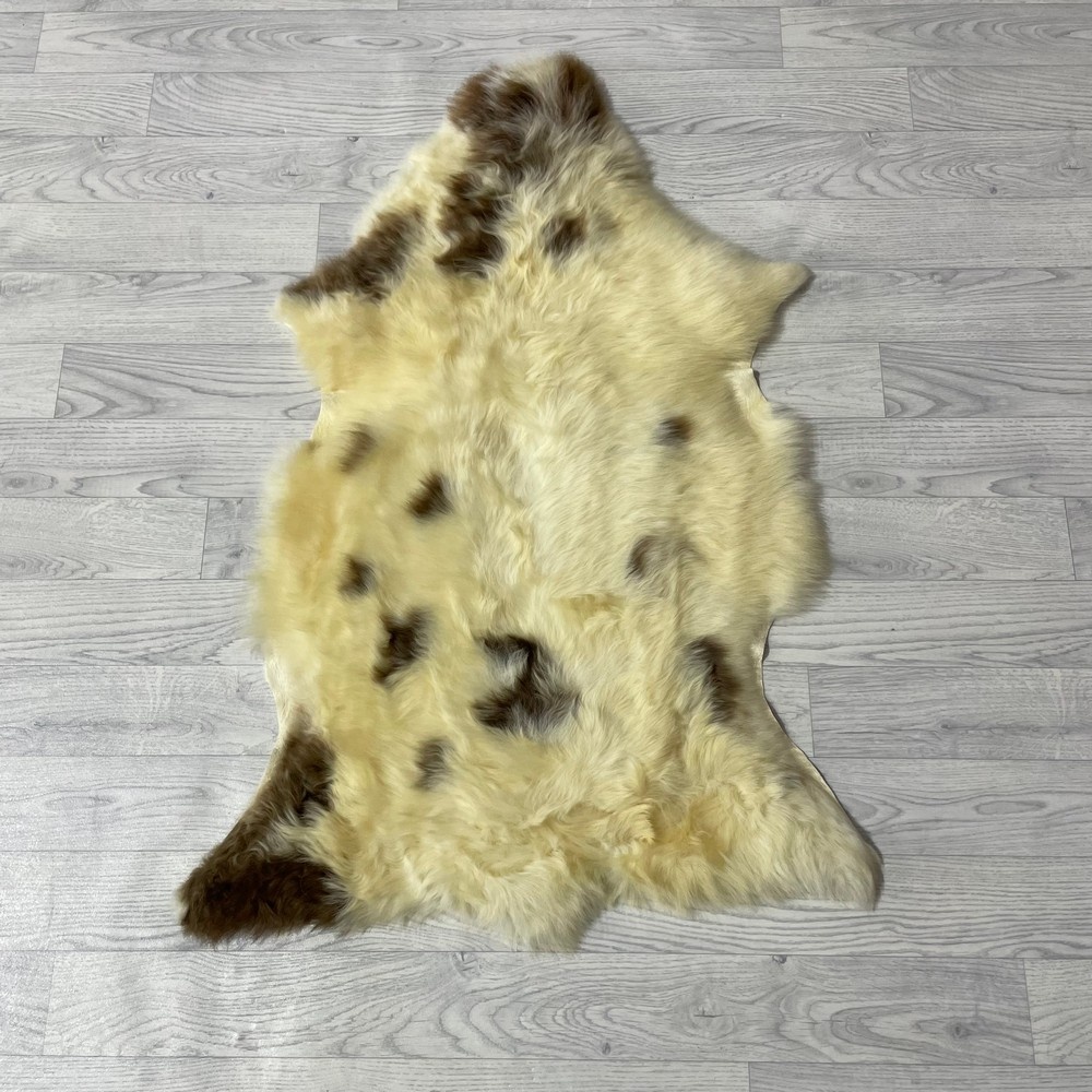 Lederstore Schapenvacht creme bruin 105x70cm