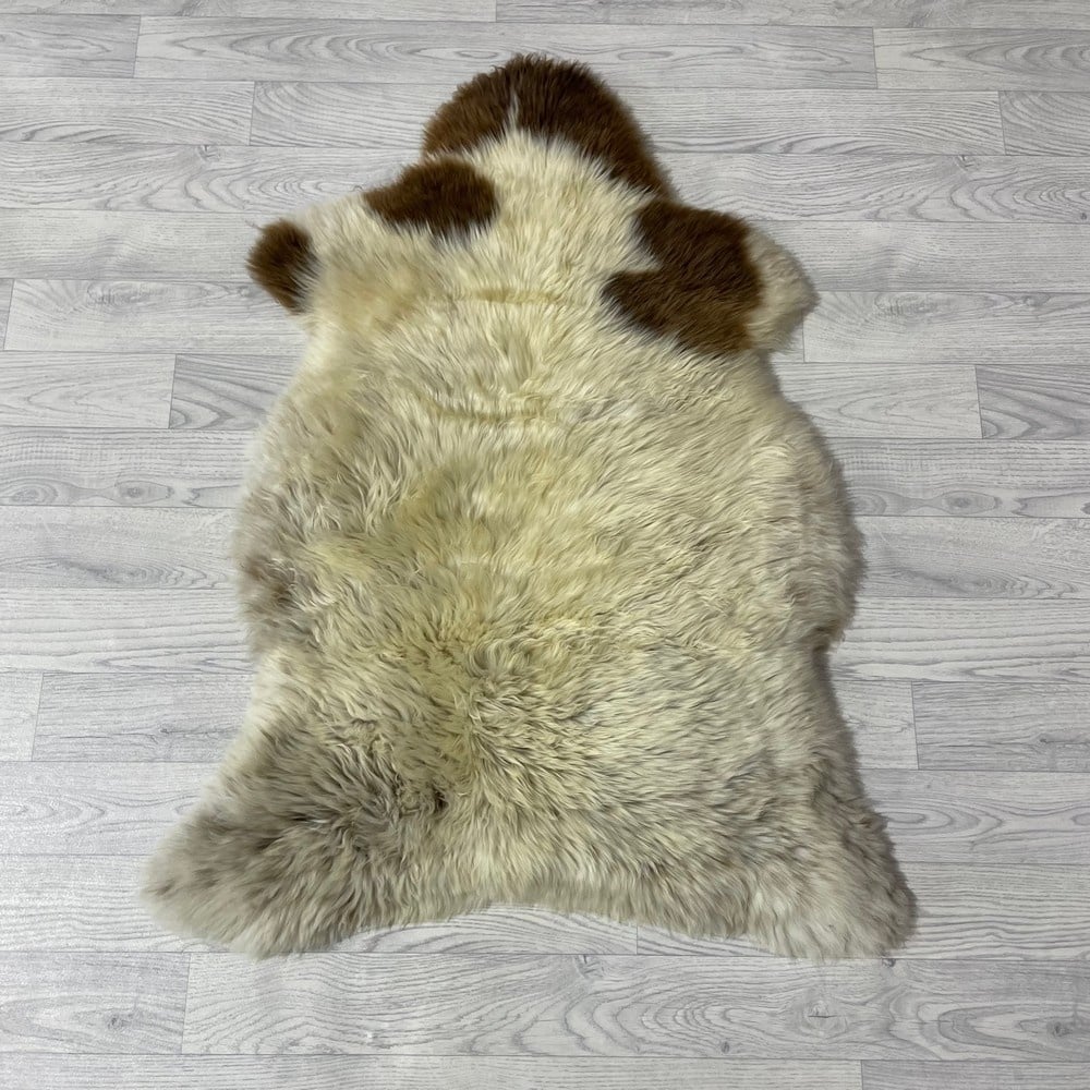 Lederstore Schapenvacht bruin creme 105x80cm M
