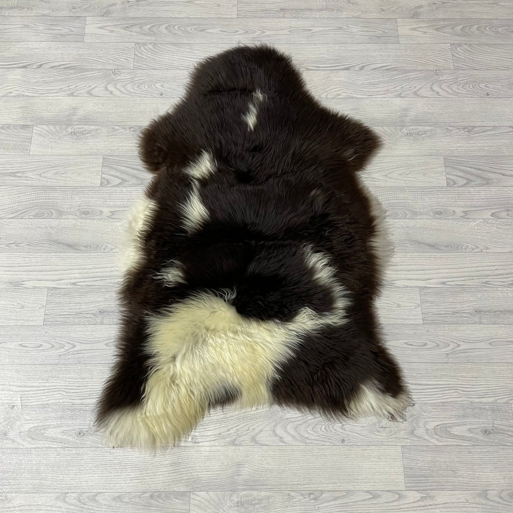 Lederstore Schapenvacht bruin creme 110x75cm M