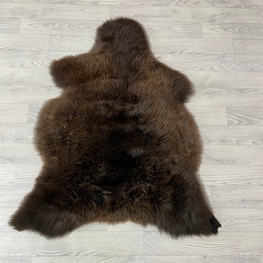 Lederstore Schapenvacht bruin grijs 105x90cm M