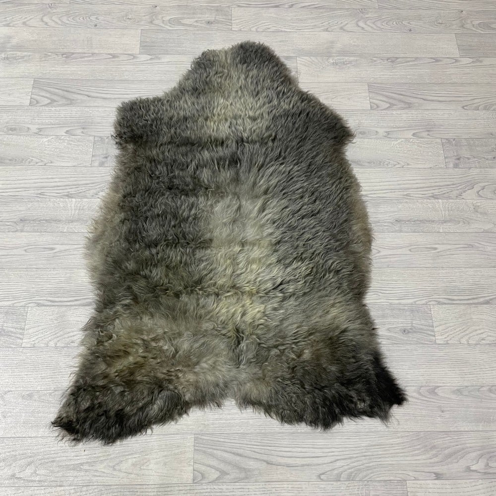 Lederstore Schapenvacht grijs creme 110x75cm M