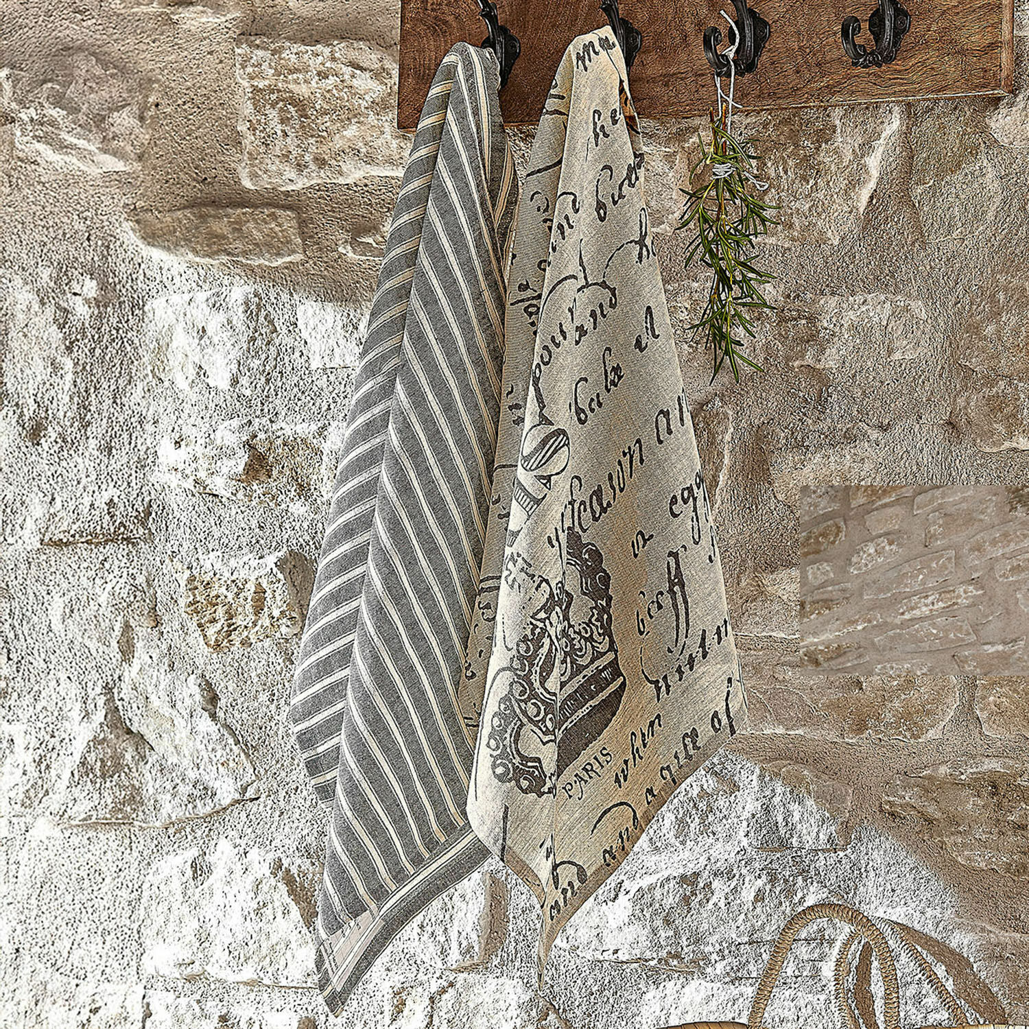 LOBERON 2-delige theedoekset Fleurissant