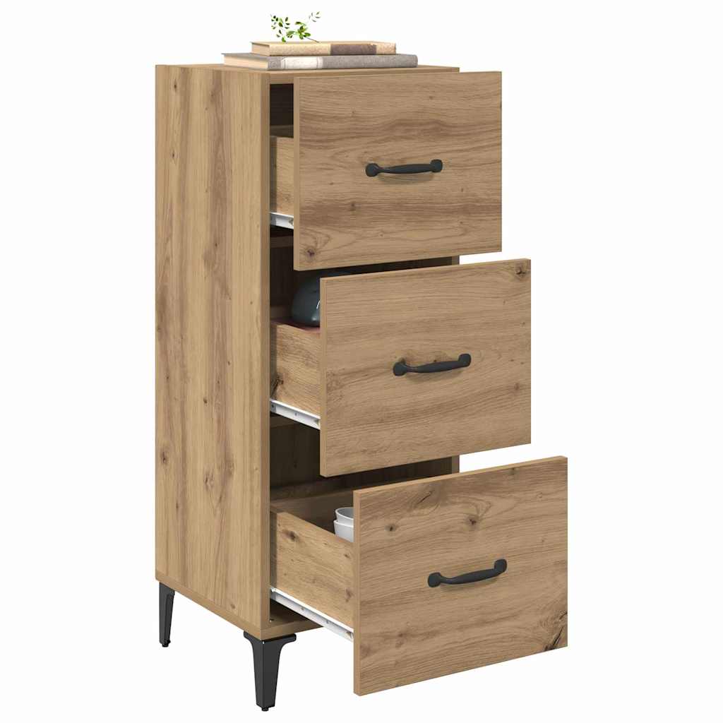 vidaXL Dressoir met lade Artisan Eiken 34,5 x 34 x 90 cm Bewerkt hout