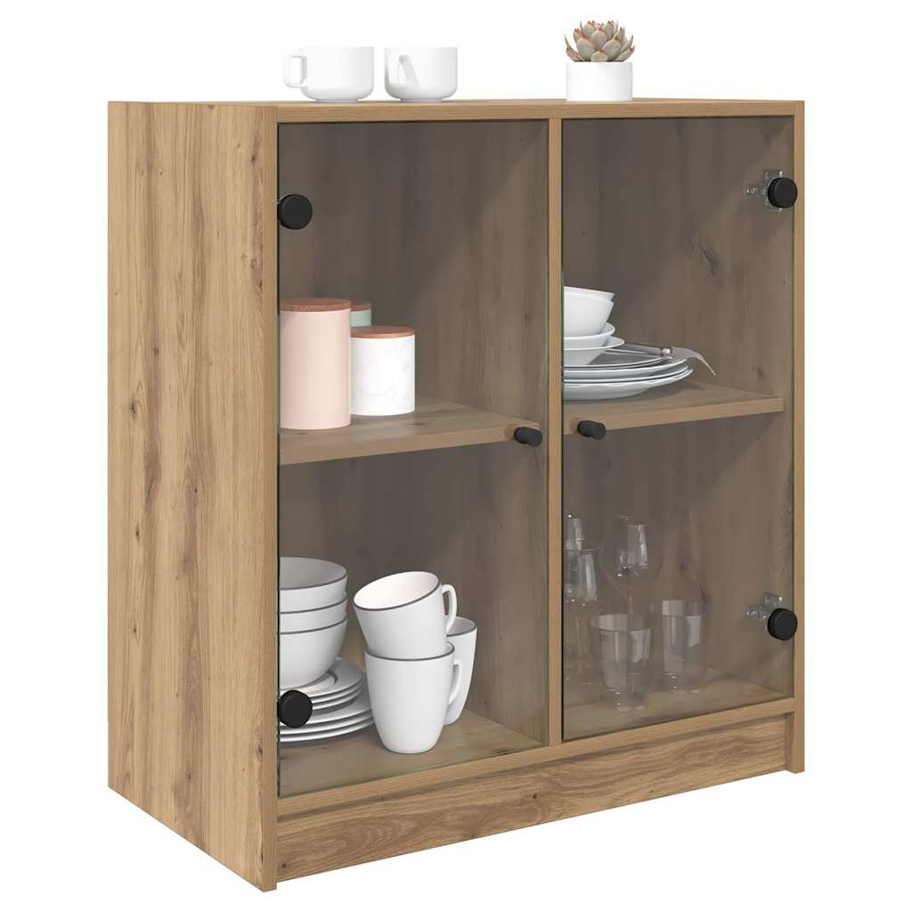 vidaXL Bijzetkast Artisan Eiken 68 x 37 x 75,5 cm Bewerkt hout