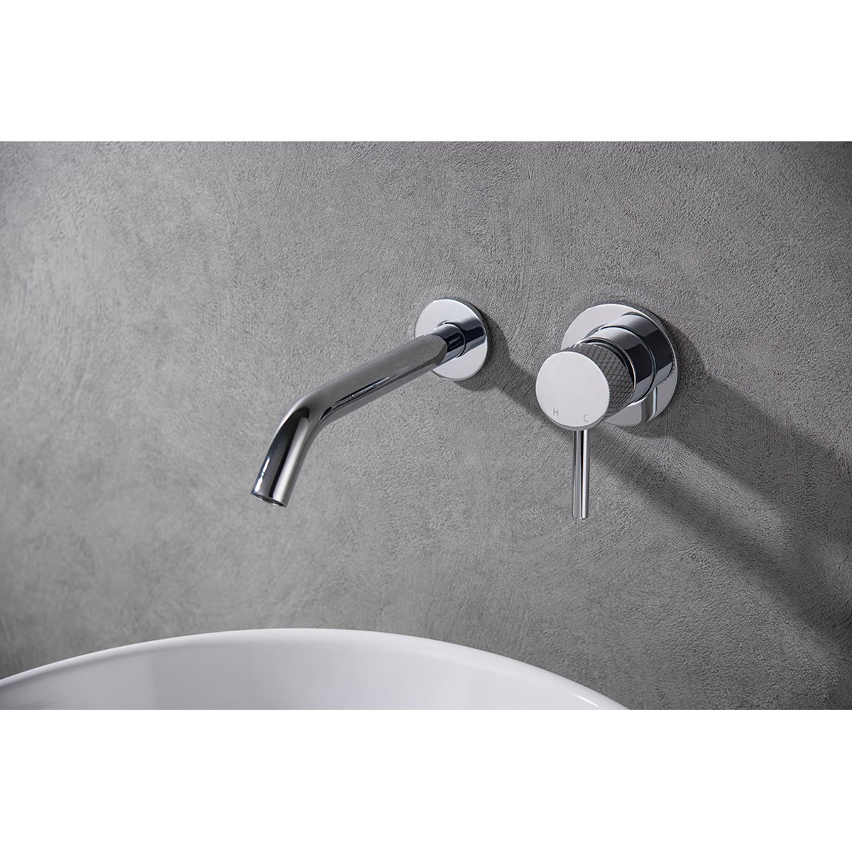 Wiesbaden Ribbd Eenhendel Wastafelkraan - Inbouw Compleet - Chroom