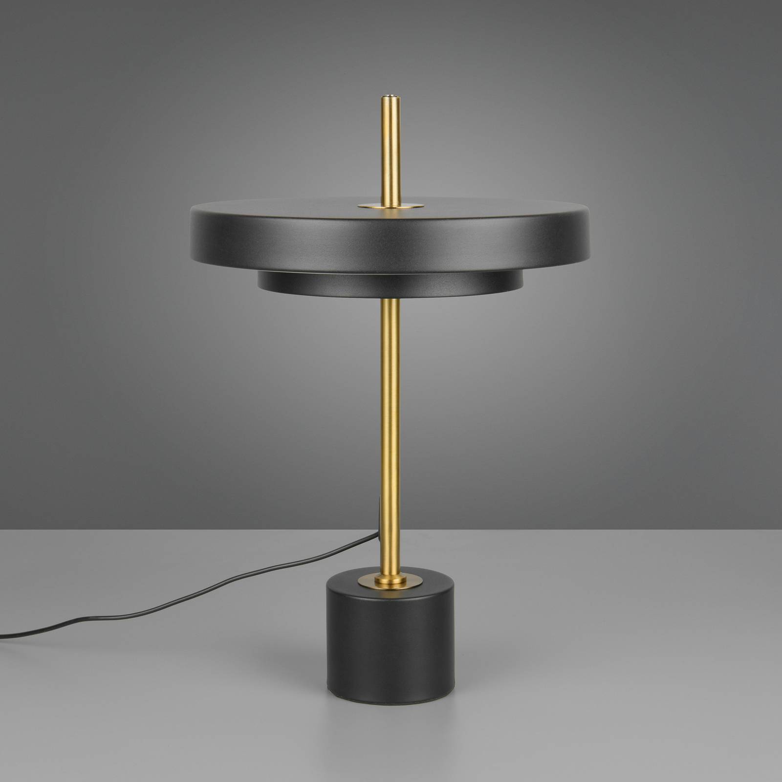 Trio Lighting LED tafellamp Keaton, zwart/goudkleurig, hoogte 45 cm, CCT