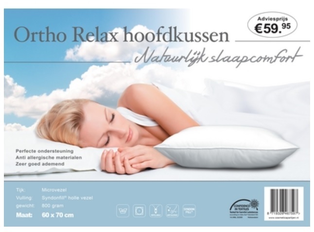 Kussen Hoofd ortho relax 60 X 70 Cm