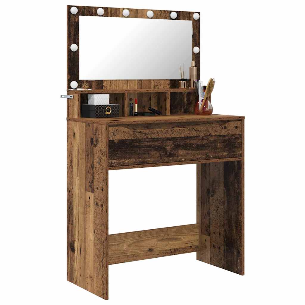 vidaXL Slaapkamer Kaptafels Oud Hout 80 x 39,6 x 135 cm Bewerkt hout