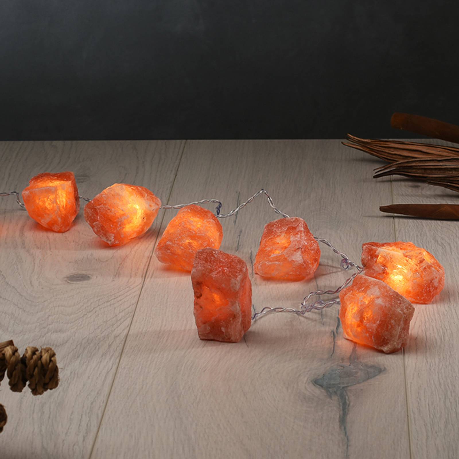 Wagner Life Lichtketting Lichtkristallen Rock, zoutkristallen barnsteen