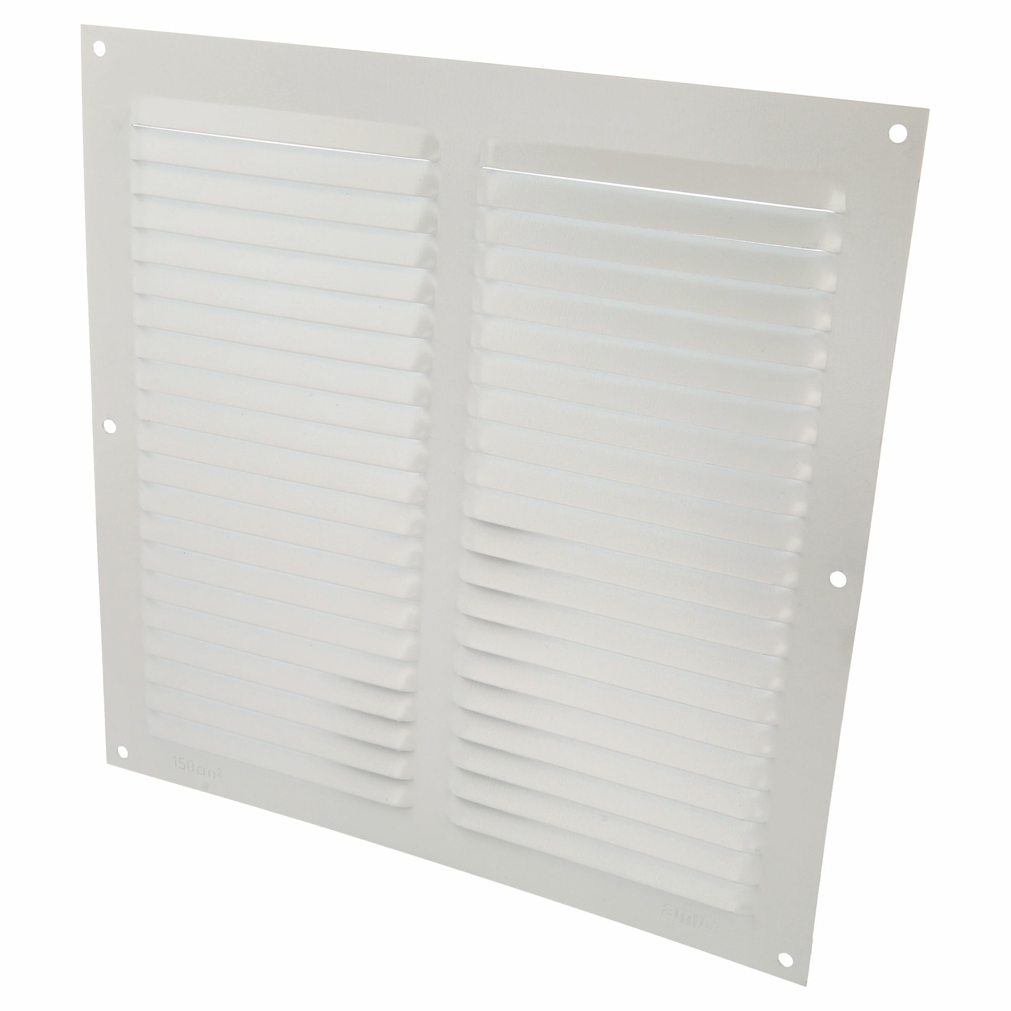 AMIG Ventilatierooster/muurrooster - 250 x 250mm - aluminium - wit - schoepenrooster -