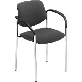 NowyStyl Bezoekersstoel Styl, antraciet, verchroomd