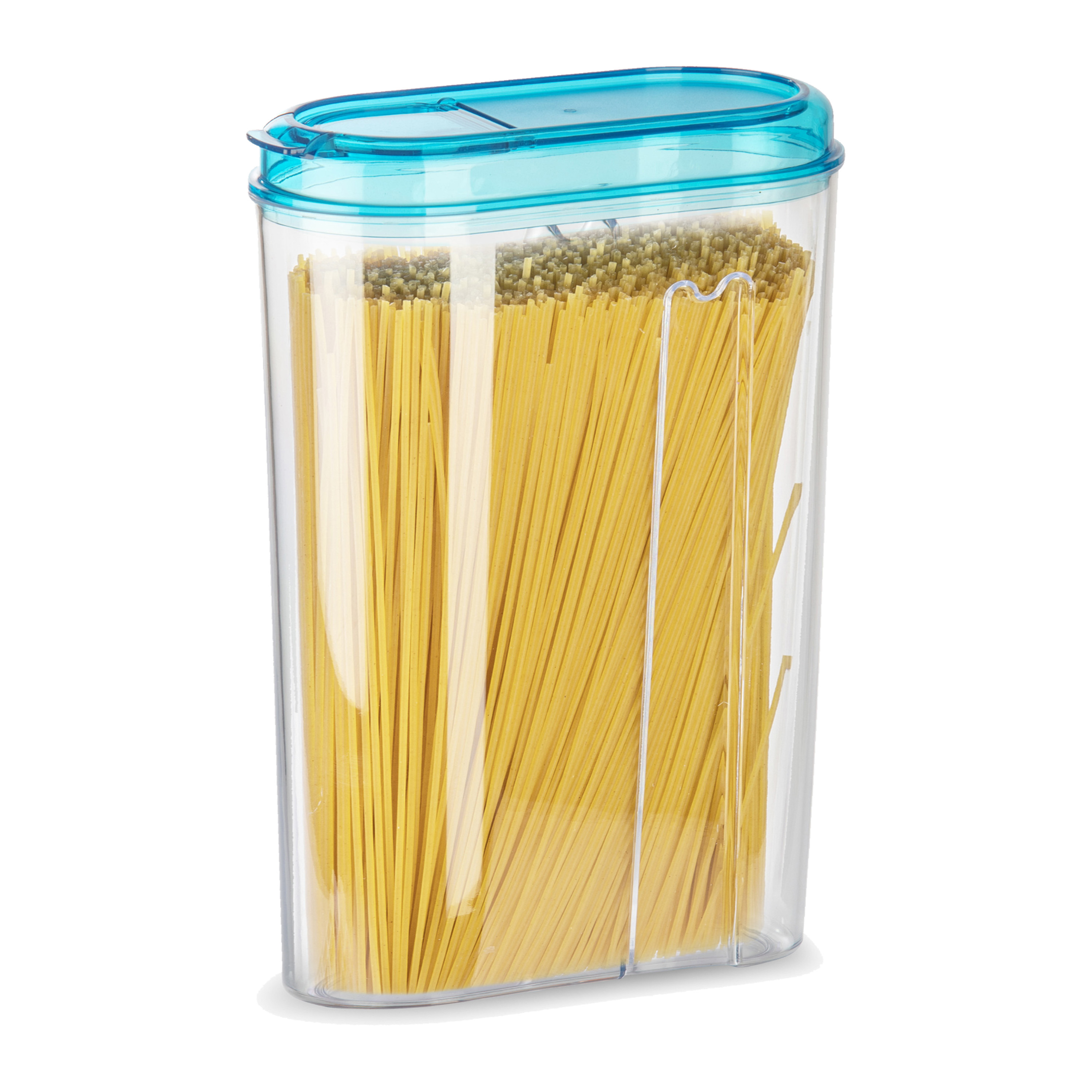 PlasticForte Voedselcontainer strooibus - blauw - 1500 ml - kunststof - 15 x 8 x 23 cm - voorraadpot -