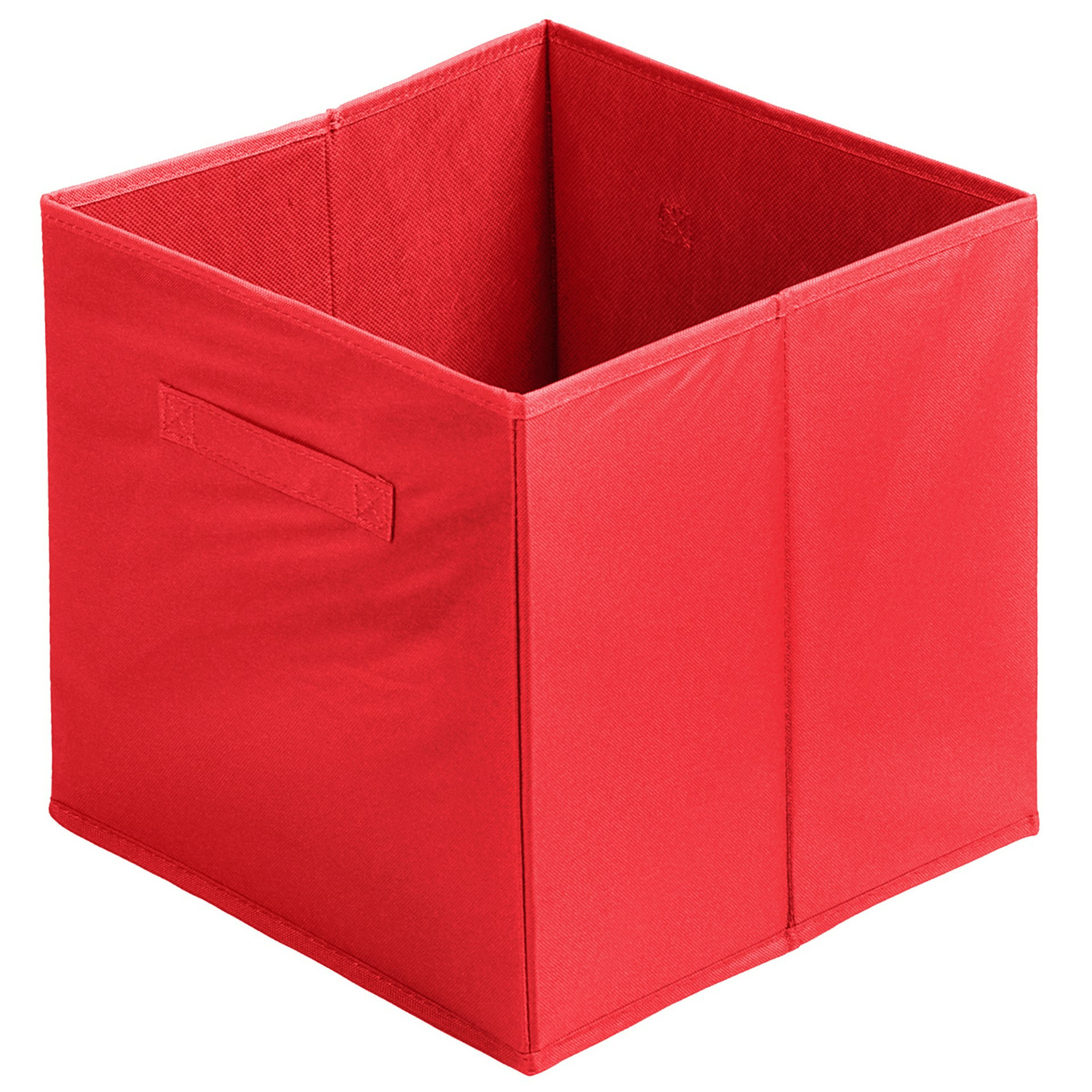 Urban Living Opbergmand/kastmand Square Box - karton/kunststof - 29 liter - rood - 31 x 31 cm -