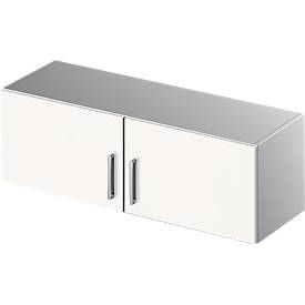 Schäfer Shop Genius Opzetkast TETRIS SOLID, stalen romp, 1 ordnerhoogte, B 1200 mm, wit/blank aluminium