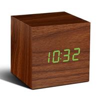 Gingko - Cube Click Clock Walnoot