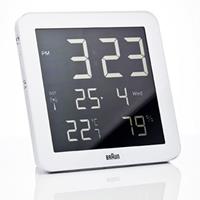 Braun Clocks Bedside Digital Wall Clock Unisexuhr in Weiß BNC014WH-RC
