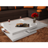 VidaXL Salontafel met 3 lagen hoogglans wit