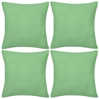 vidaXL 4 apfelgrüne Kissenbezüge Baumwolle 80 x 80 cm Grün