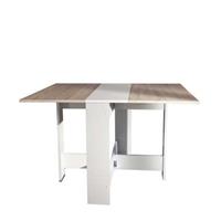 Leen Bakker inklapbare tafel Laugen - wit/eikenkleur - 73,4x28x76 cm