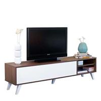 Leen Bakker TV-meubel Heidal - walnootkleur/wit - 43,2x165x40 cm