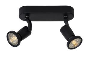 Lucide Zweiflammiger Leuchtenspot Jaster in schwarz, inkl. austauschbarer GU10 LED
