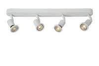 Vierflammiger Leuchtenspot Jaster in weiß, inkl. austauschbarer GU10 LED - LUCIDE