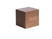 Karlsson alarmklok Cube dark wood - wit LED
