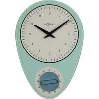 nextime NE-3097BL Wandklok 28x19cmHans', Blauw Met Timer