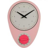 nextime NE-3097RZ Wandklok 28x19cmHans', Roze Met Timer