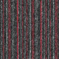 Magiccarpets Tapijttegel BARON LINES rood zwart