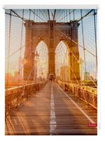 home24 Lichtblick Rollo Brooklyn Bridge 120x150 cm (BxH) Orange/Hellblau Webstoff