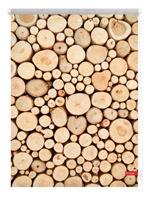 Lichtblick Rollo Klemmfix, ohne Bohren, blickdicht, Holzstapel - Braun, 120 x 150 cm (B L)