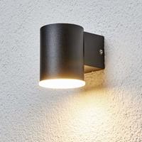 Lampenwelt Eenvoudige LED-buitenwandlamp Morena in zwart